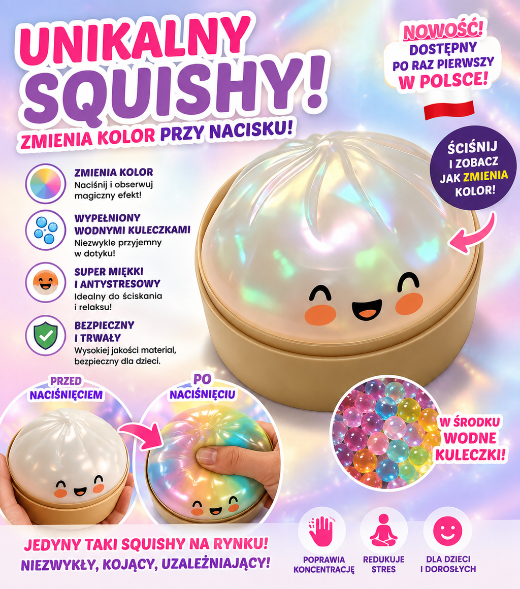 ANTYSTRESOWY DUMPLING PIEROŻEK SQUISHY ADHD W PUDEŁKU HIT