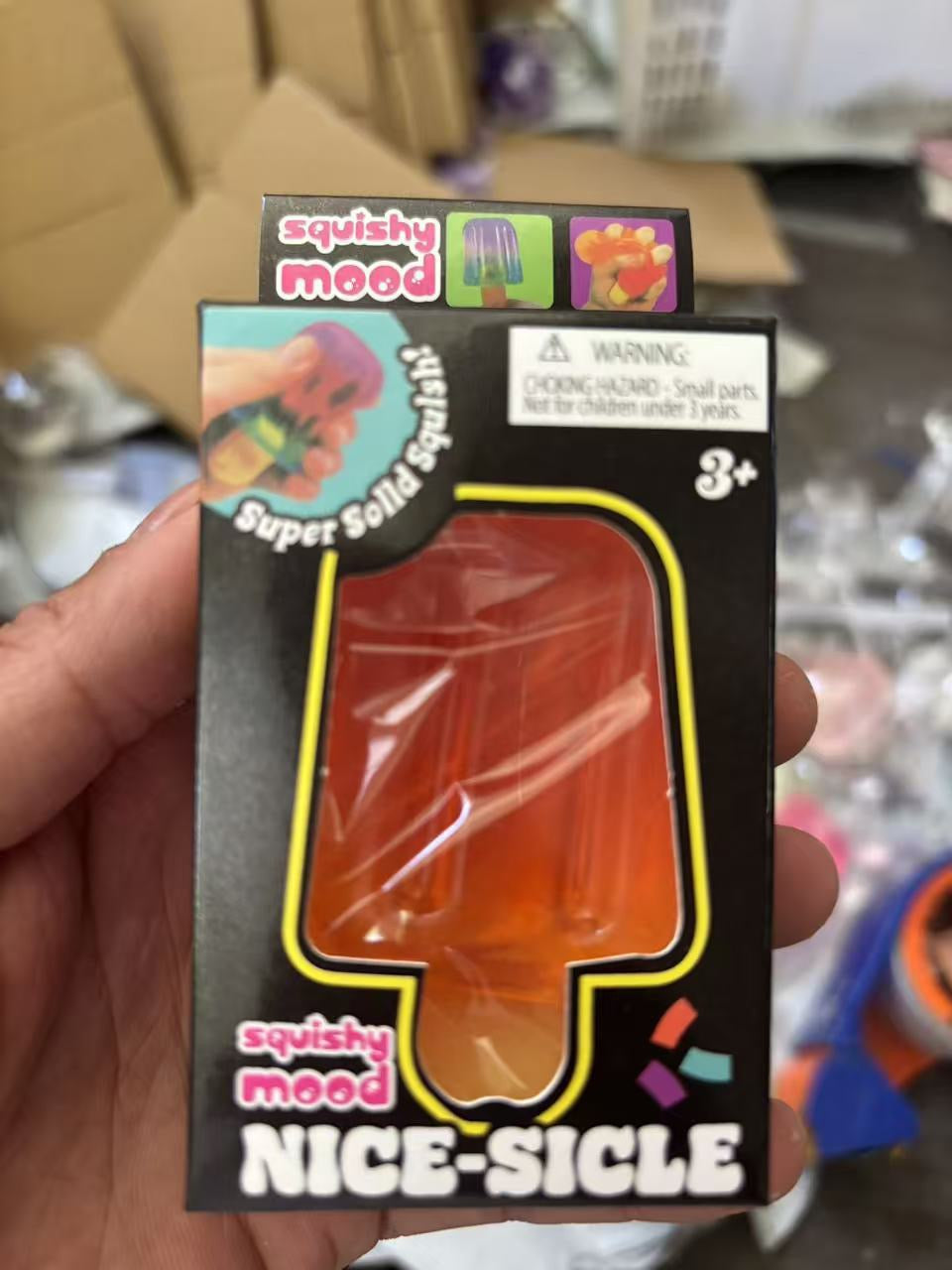 NEE DOH NICE CUBE GNIOT SQUISHY SWIRL ANTYSTRES ORANGE GUMMY ICE